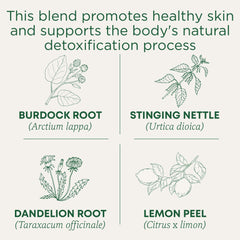 Traditional Medicinals tea bag close-up revealing compostable tag and herbal mix