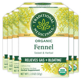 Traditional Medicinals front packaging showing organic fennel tea and benefits