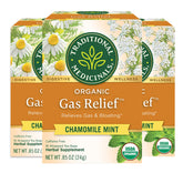 Traditional Medicinals front packaging showing chamomile mint and organic benefit