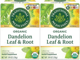Traditional Medicinals front packaging showing two-box pack and organic badge, convenient supply
