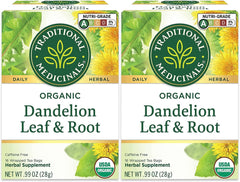 Traditional Medicinals front packaging showing two-box pack and organic badge, convenient supply