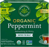 Traditional Medicinals front packaging showing label and 48 tea bags for easy selection