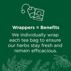 Traditional Medicinals loose herb texture highlighting chamomile lavender lemon balm