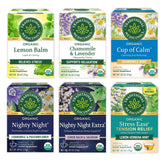 Traditional Medicinals variety pack front box showing six cartons and relaxed gifting benefit