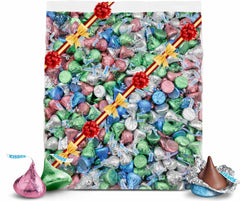 TREATBASKET front packaging showing two-pound KISESS assortment and colorful foils, ready to serve