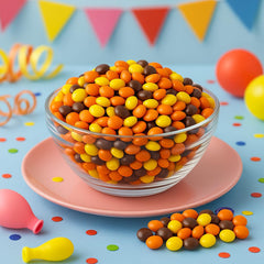 TREATBASKET bowl of pieces on dessert table adding color and peanut butter flavor