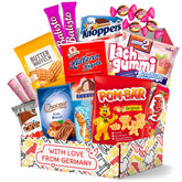 Treats from Home front packaging of German Snack Box showing brand and contents benefit gifting