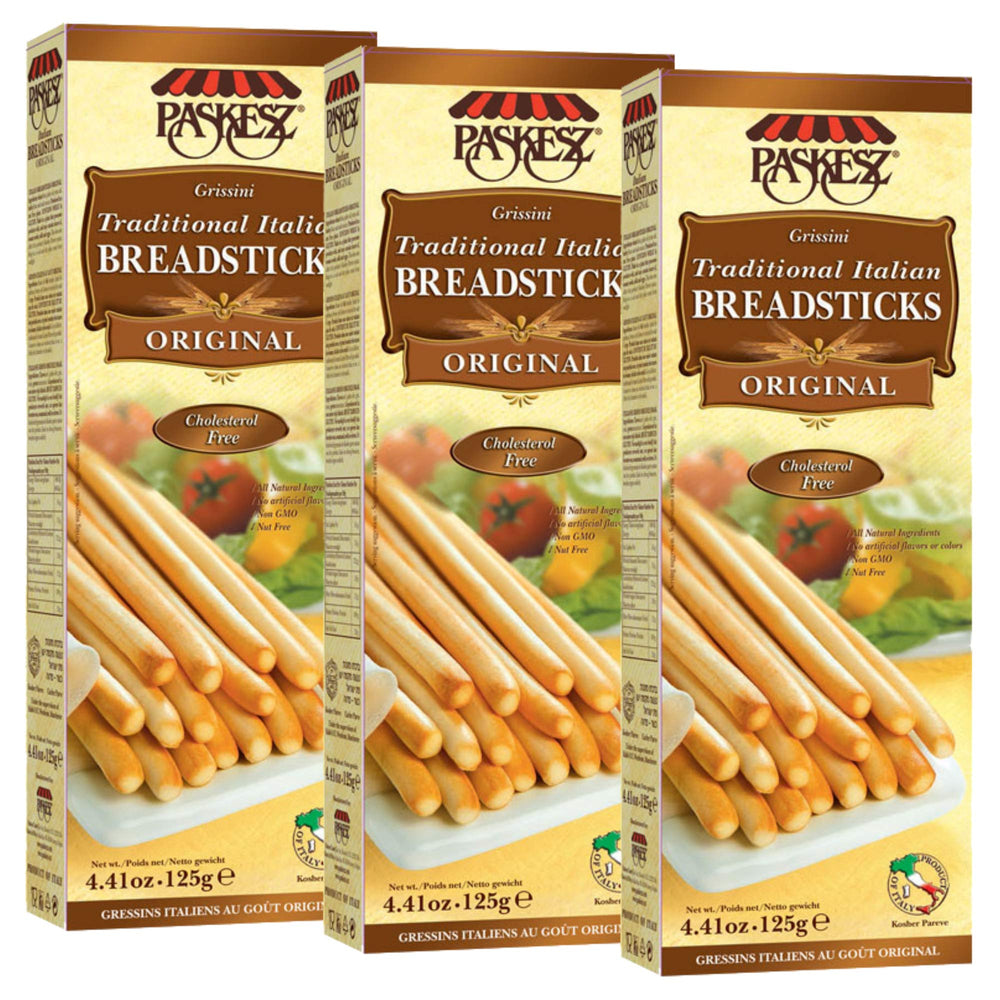 Tribello grissini front pack showing three-pack and convenience