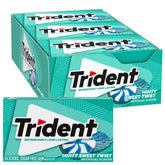Trident front packaging showing 12-pack and minty benefit