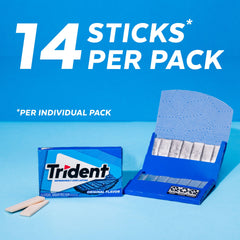 Close-up of Trident Original wrapper detail showing sealed freshness benefit