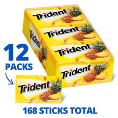 Trident open pack revealing gum sticks ready to freshen breath quickly