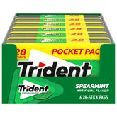 Trident spearmint front packaging showing brand and pack count for easy selection