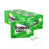 Trident Vibes bottle front showing spearmint branding and portability benefit