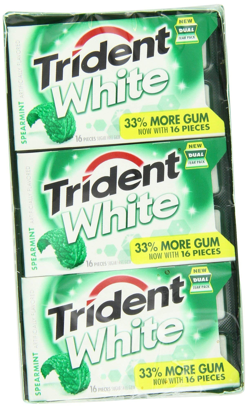Trident front packaging showing spearmint gum and easy-carry benefit