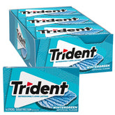 Trident wintergreen front packaging showing bulk convenience and fresh breath
