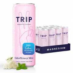 TRIP elderflower mint front can showing packaging and flavor clarity