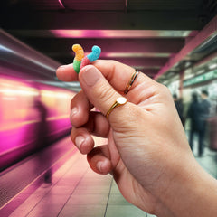 trolli arranged by color showing three flavor pairs benefit easy flavor ID