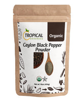 Tropical Goodness front packaging of 16oz black pepper showing quantity and brand benefit
