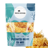 Tropical Superfoods front packaging showing 4 oz bag and product purity benefits