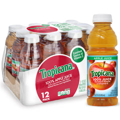 Tropicana front packaging of 12 bottles showing quantity and brand for easy stocking