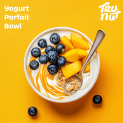 Tru-Nut mixed into a smoothie demonstrating quick protein boost