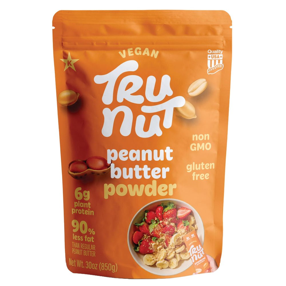Tru-Nut front 30oz tub showing brand and product benefits