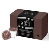 trücup front box packaging showing 48 pods and bold roast benefit