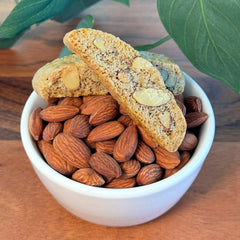 True Delicious biscotti served beside coffee, demonstrating perfect pairing