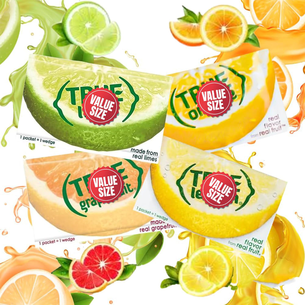True brand front packaging of 100-count variety pack showing all citrus flavors for portable hydration