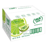 True Lime front packaging showing 500 packet bulk box and clear branding benefit portable flavor