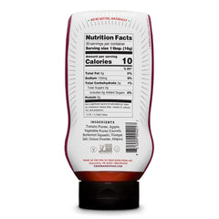 True Made Foods squeeze cap pouring ketchup for mess-free serving benefit