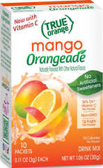 True Orange front packaging displaying mango orangeade and travel convenience