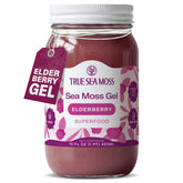 TrueSeaMoss elderberry front jar showing clear glass and label for freshness