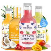 TrueSeaMoss four-bottle pack front view showing all flavors and gift-ready presentation