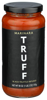 TRUFF front label of Black Truffle Pomodoro showing premium branding and jar benefit