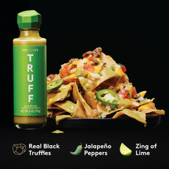 TRUFF close-up label detail showing ingredients and branding for quick product info