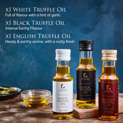 TruffleHunter black truffle oil bottle close-up highlighting label and rich color