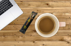 Trung Nguyen single stick closeup highlighting sealed packet and easy grab‑and‑go convenience