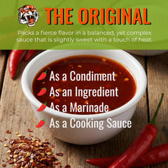 Try Me Tiger Sauce label close-up highlighting flavor description and ingredients benefit