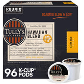 TULLY'S front packaging showing 96-count convenience and shelf-ready design