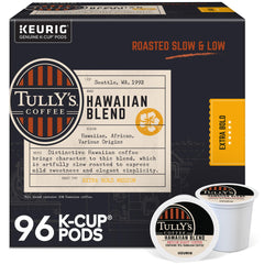 TULLY'S front packaging showing 96-count convenience and shelf-ready design