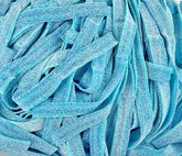 Tundras front bulk bag showing blueberry sour belts and resealable top for freshness