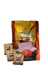 TUNEZ DXN Lingzhi black coffee front packaging showing sachets and branding, convenient storage benefit
