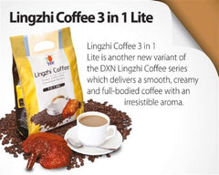 TUNEZ close-up of one DXN Lingzhi 3 in 1 Lite sachet highlighting single-serve ease