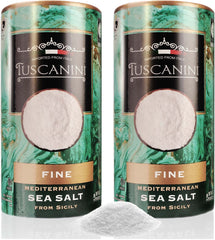 Tuscanini front view 16oz tube showing label and premium Italian sea salt benefits