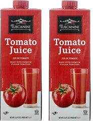 Tuscanini front packaging showing two 33.8oz bottles and resealable cap, appetizing product presentation