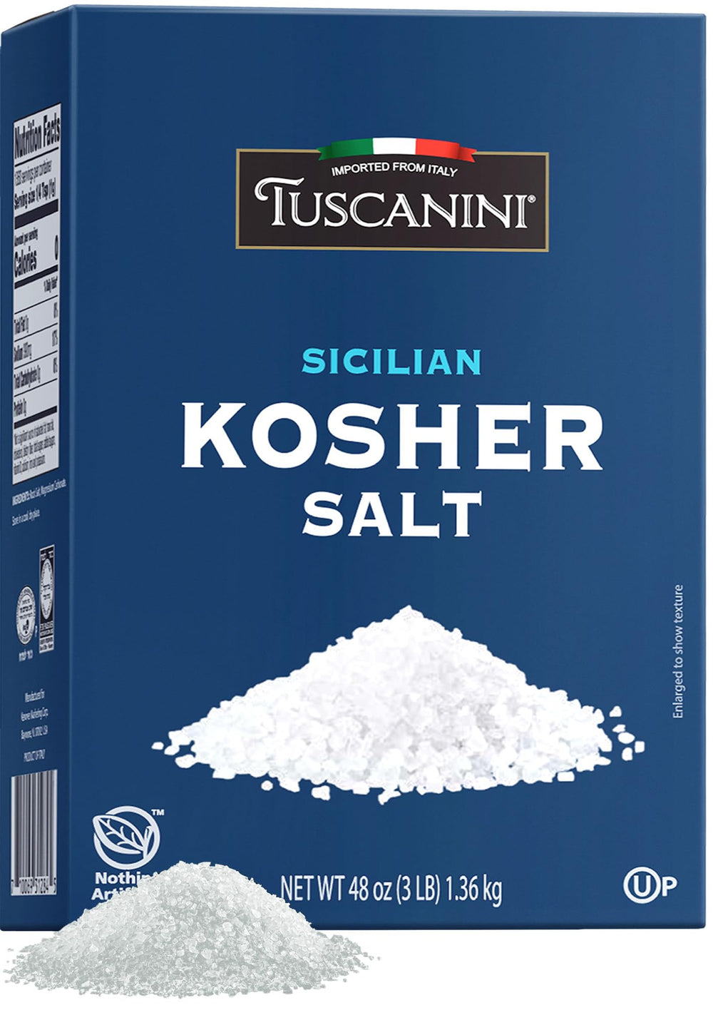 Tuscanini 3 lb box front packaging showing brand and kosher certification, ideal for bulk kitchens