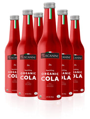 Tuscanini front packaging showing six glass bottles, elegant presentation and organic benefit