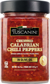 Tuscanini jar front packaging showing vibrant peppers and premium glass, enhances presentation