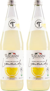 Tuscanini front packaging showing two 25.3oz bottles and Italian label benefits